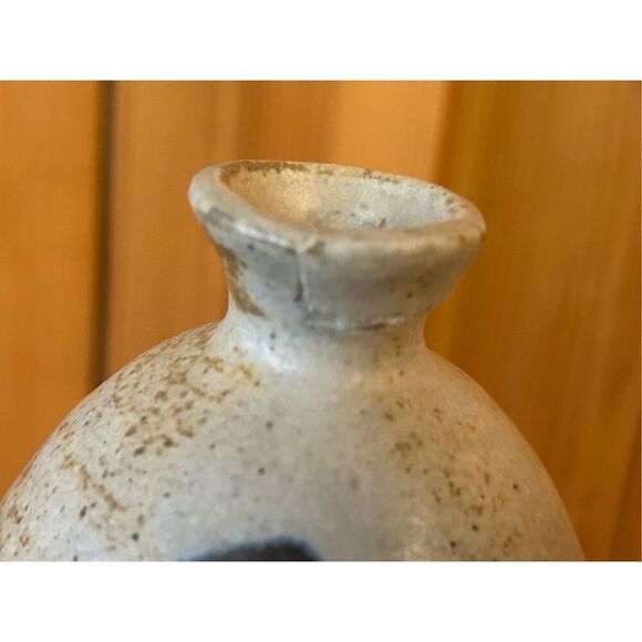 Vintage Signed Pottery Oil Jar Hand Painted Hand Made Signed Bussey (8604) Damag - Picture 6 of 9